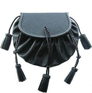 Black Pouch Sporran - Leather Sporran