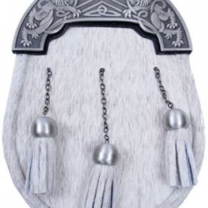 White Bovine Full Dress Sporran - Scottish Sporran For men