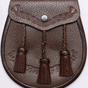 Brown Leather Embossed Sporran