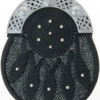 Tweed leather sporran for traditional kilts